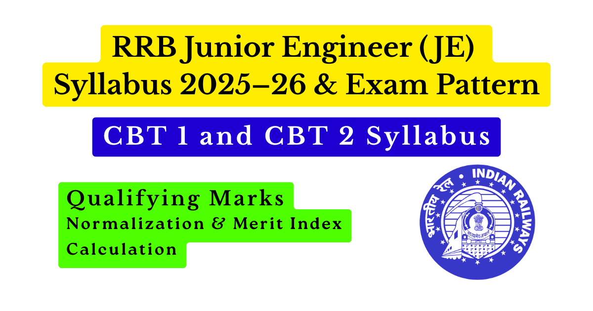 RRB Junior Engineer (JE) Syllabus 2025-26 & Exam Pattern Detailed CBT 1 and CBT 2 Syllabus Featured Image