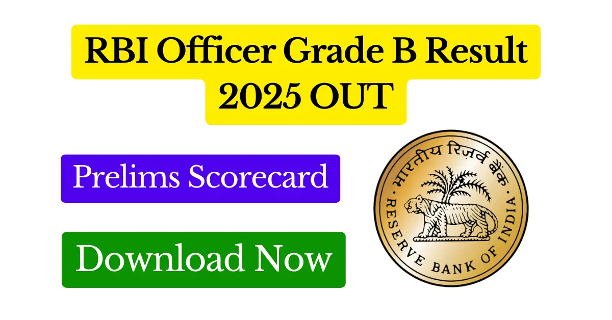 RBI Officer Grade B Result 2025 [OUT] – Prelims Scorecard Download Featured Image