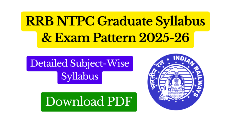 RRB NTPC Graduate Syllabus & Exam Pattern 2025-26 Detailed and Subject-Wise Syllabus (CEN 062025) Featured Image