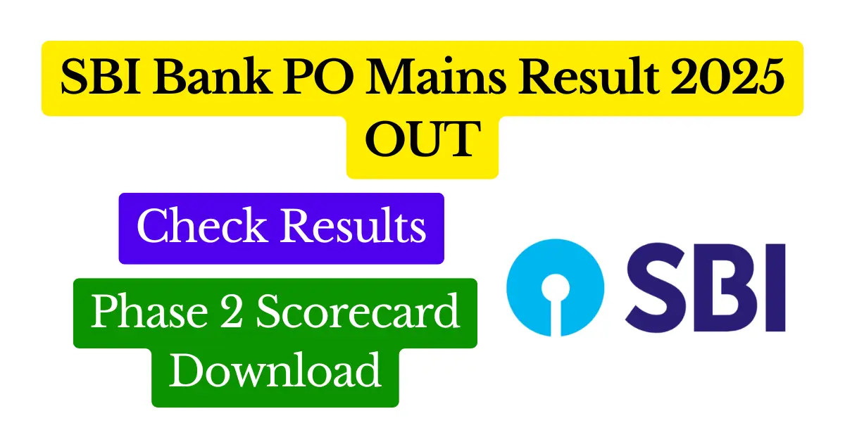 SBI Bank PO Mains Result 2025 OUT, Phase 2 Scorecard Download Featured Image