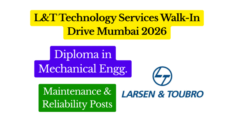 L&T Technology Services Walk-In Drive Mumbai 2026 Maintenance & Reliability Jobs Featured Image