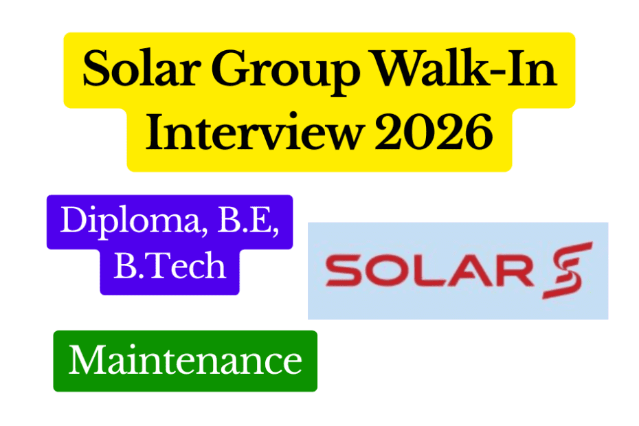 Solar Group Walk-In Interview 2026 – Maintenance Jobs in Nagpur Featured Image