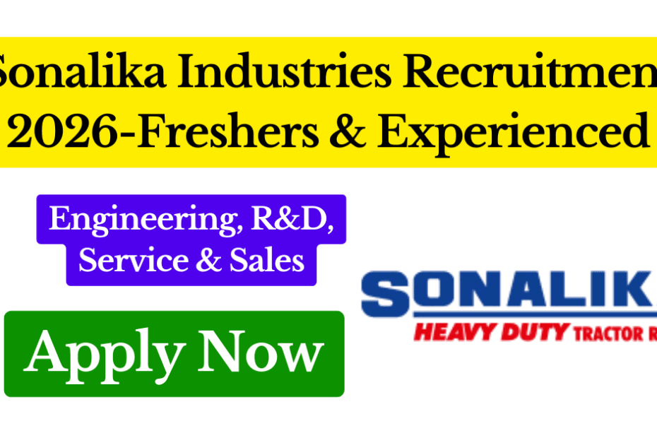 Sonalika Industries Recruitment 2026 – Engineering, R&D, Service & Sales Jobs Featured Image